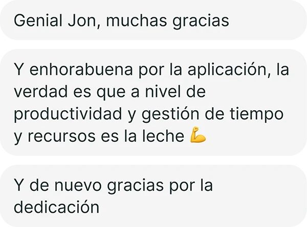 Mensaje de feedback
