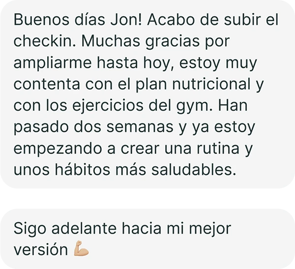 Mensaje de feedback